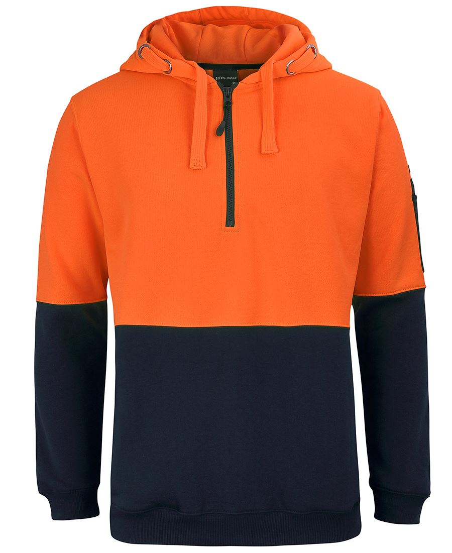 6Hvhz JB's HV 1/2 Zip Fleecy Hoodie - Orange/Navy