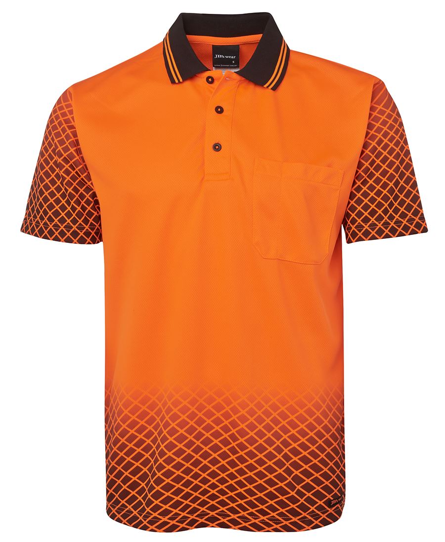 6Hvns JB's HV 4602.1 Net Sub Polo - Orange/Black