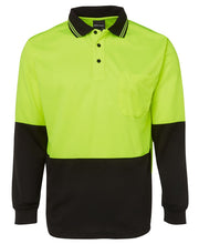 6HVPL JB's HV L/S Trad Polo - Lime/Black
