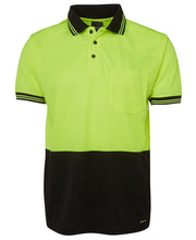 6HVPS JB's HV S/S Trad Polo - Lime/Black