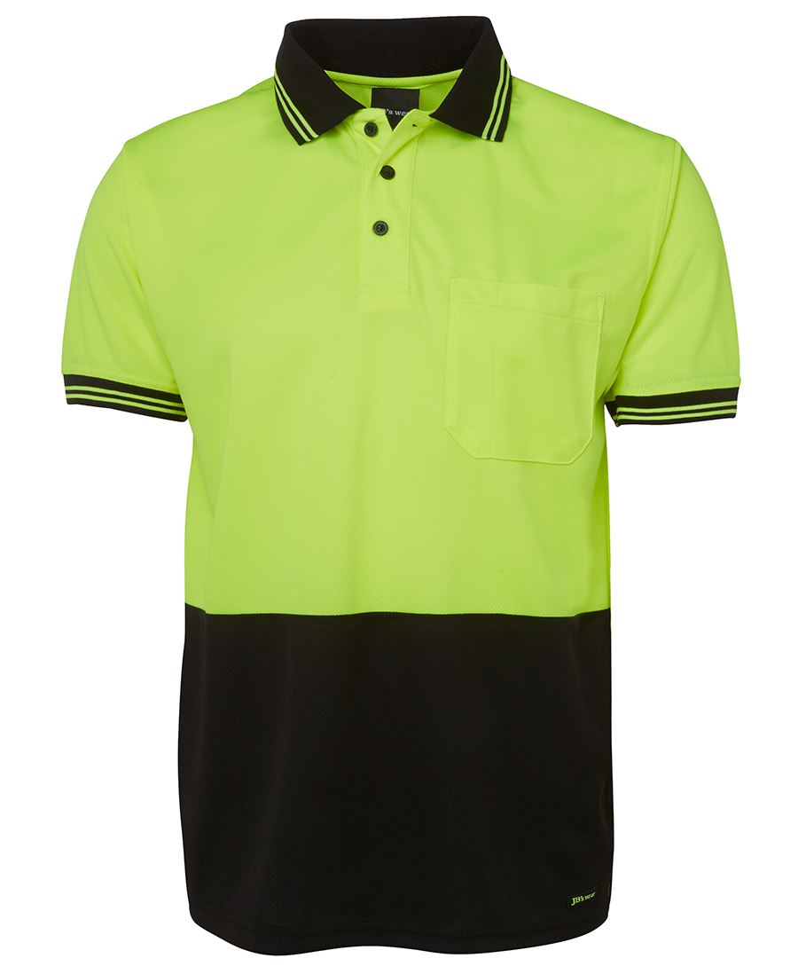 6HVPS JB's HV S/S Trad Polo - Lime/Black