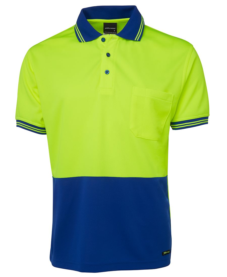 6Hvps JB's HV S/S Trad Polo - Lime/Royal