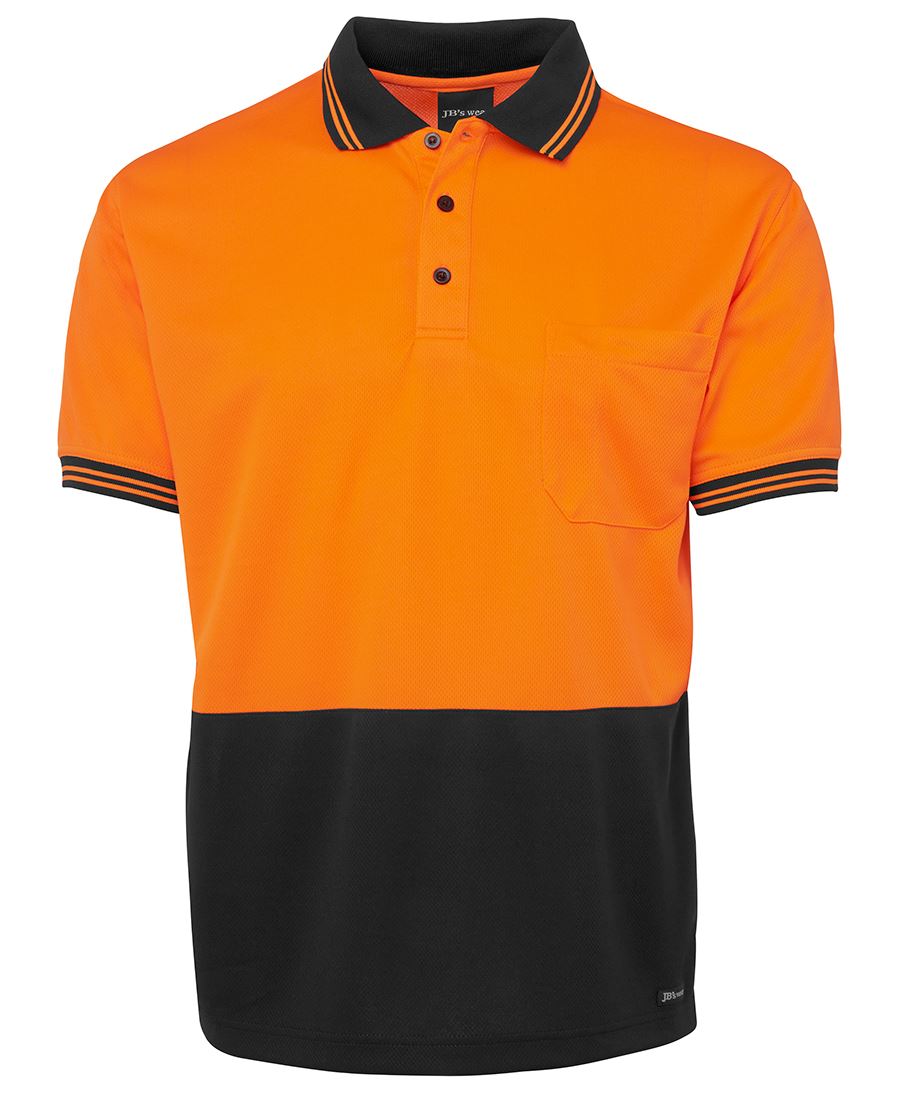 6Hvps JB's HV S/S Trad Polo - Orange/Black