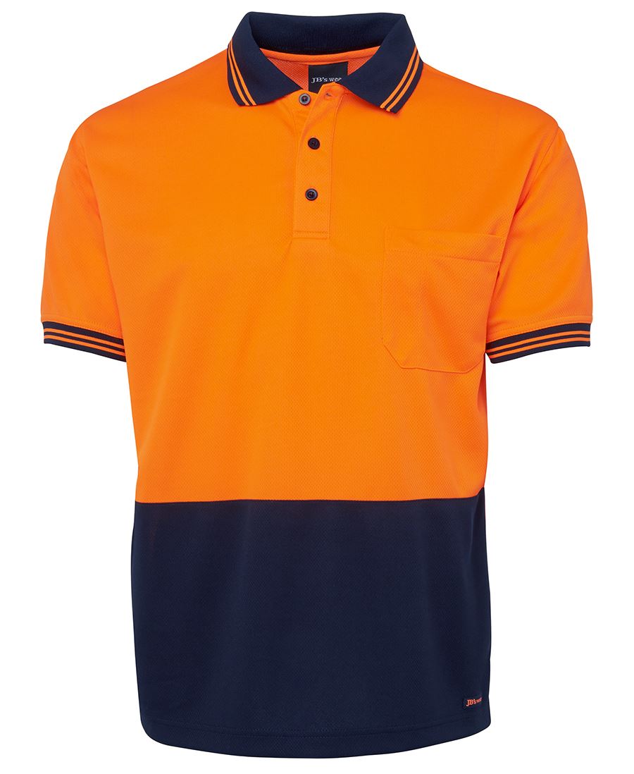 6Hvps JB's HV S/S Trad Polo - Orange/Navy