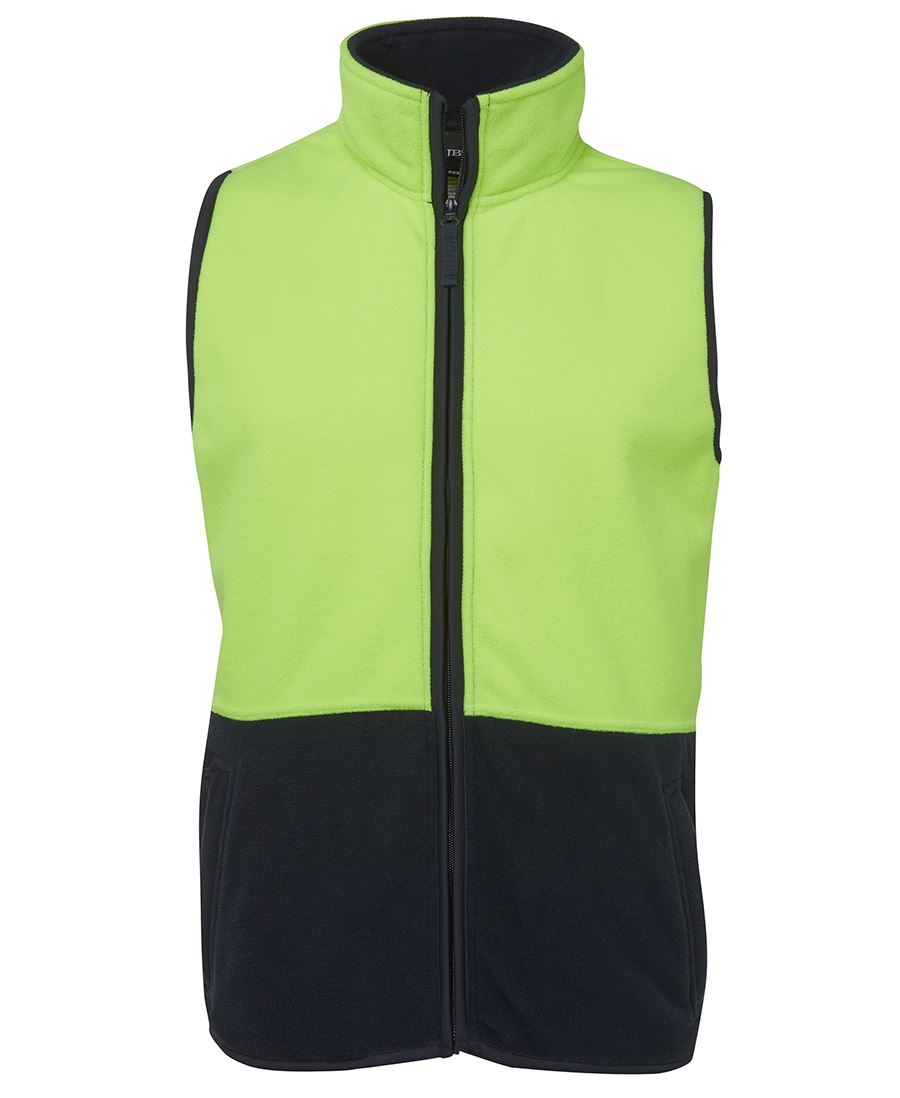 6HVPV JB's HV Polar Vest - Lime/Navy