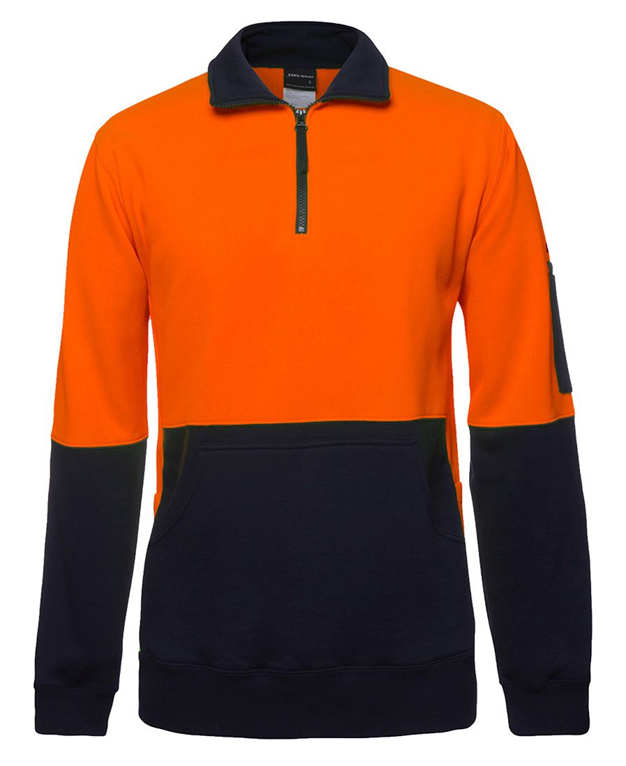 6Hvpz JB's HV 330G 1/2 Zip Fleece - Orange/Navy