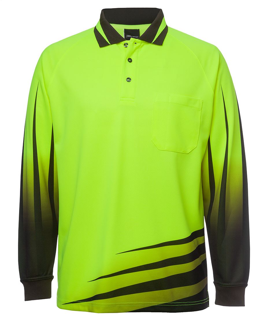 6HVRL JB's HV 4602.1 L/S Rippa Sub Polo - Lime/Black