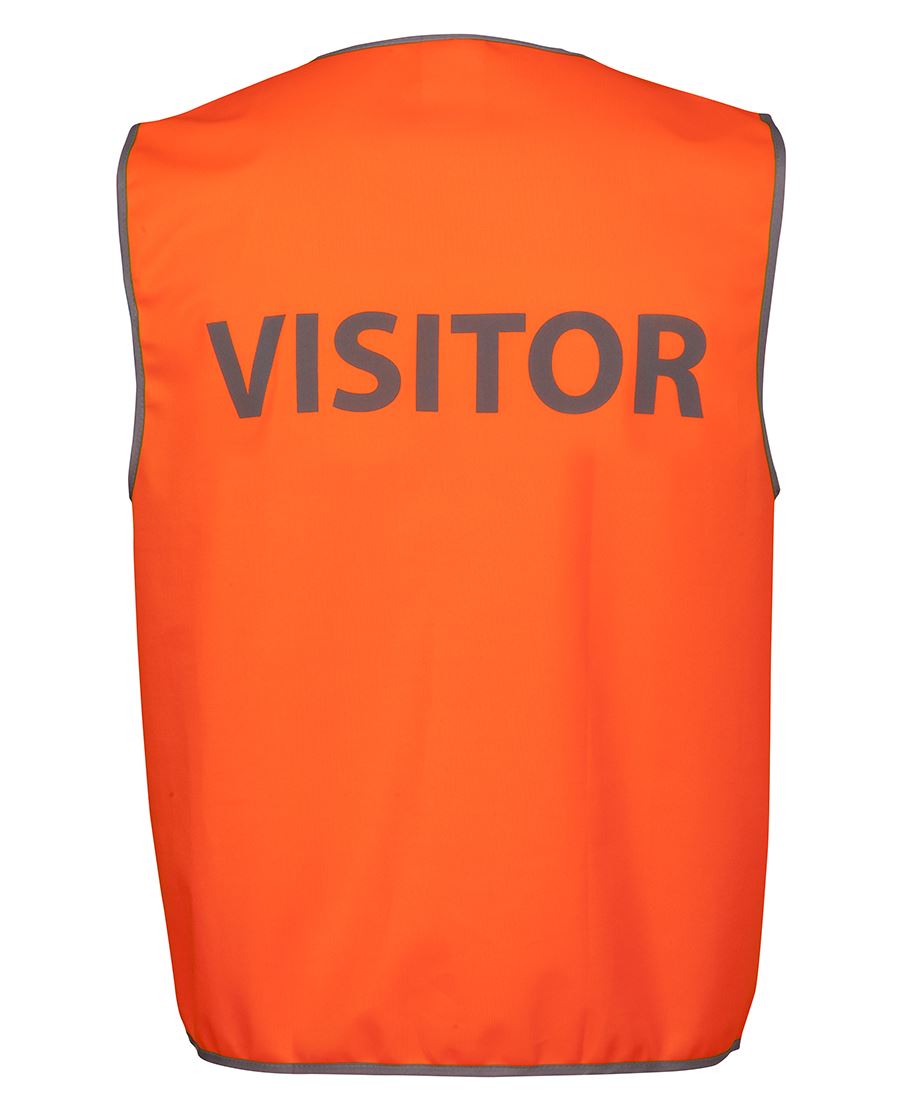6Hvs7 JB's HV Safety Vest Print Visitor - Orange