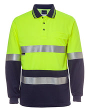 6HVSL JB's HV L/S (D+N) Trad Polo - Lime/Navy