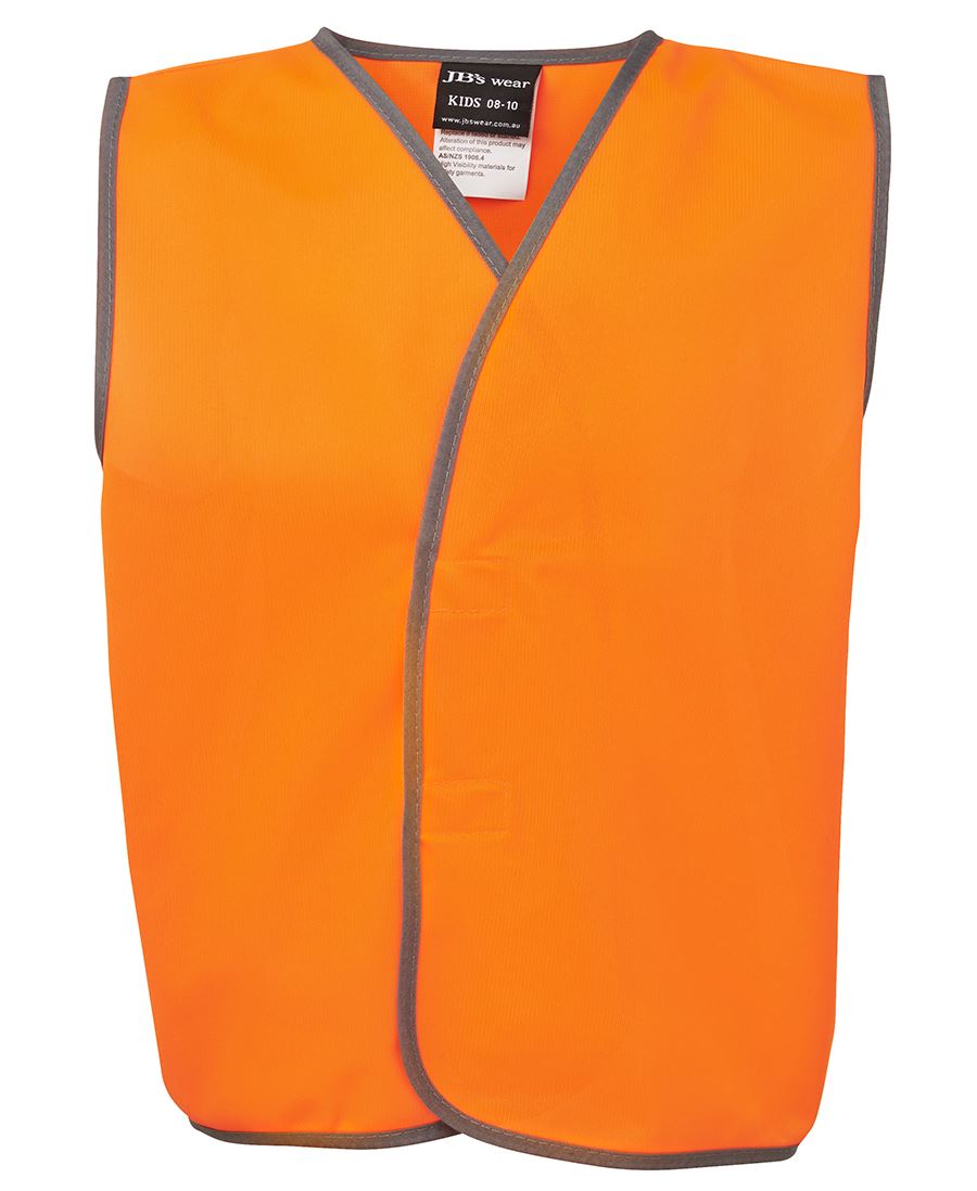 6Hvsu JB's HV Kids Safety Vest Lime - 0-02 - Orange