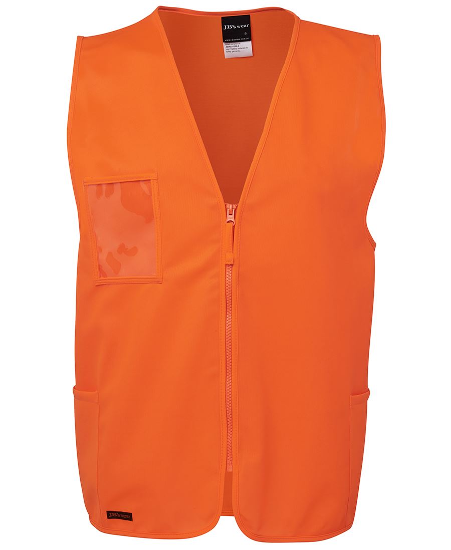 6Hvsz JB's HV Zip Safety Vest - Orange