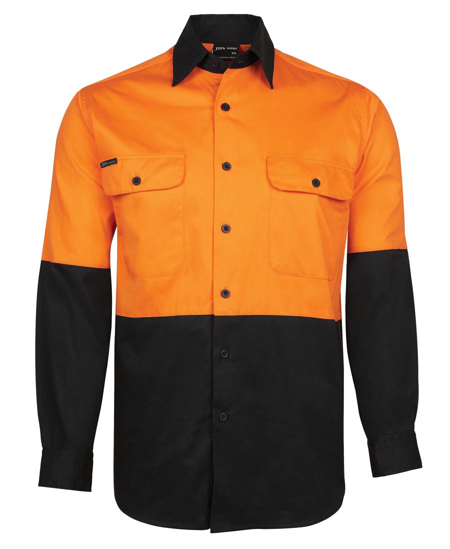 6HWSL JB's HV L/S 150G Shirt - Orange/Black
