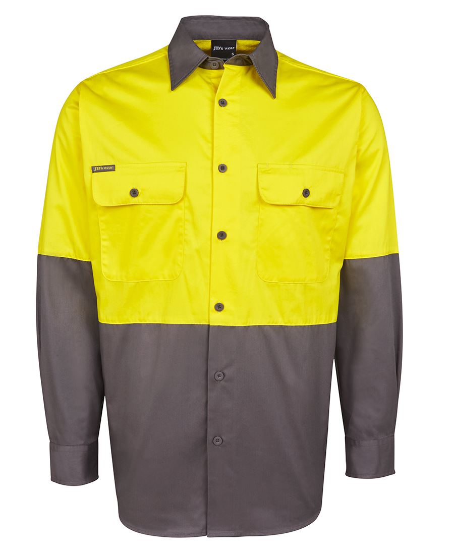 6Hwsl JB's HV L/S 150G Shirt - Yellow/Charcoal