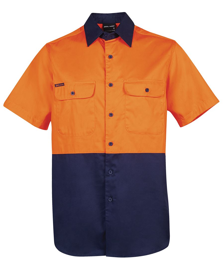 6Hwss JB's HV S/S 150G Shirt - Orange/Navy