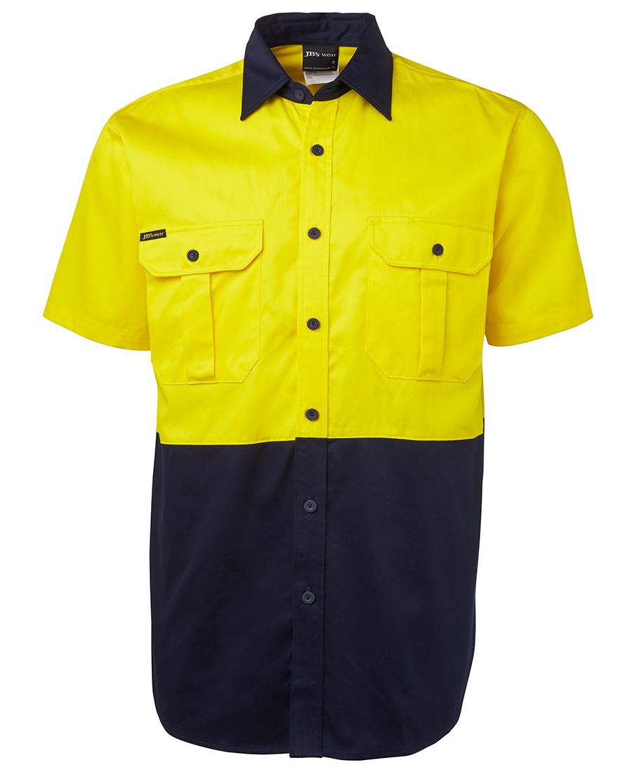 6Hws JB's HV S/S 190G Shirt - Yellow/Navy