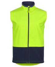 6HWV JB's HV Three Layer Softshell Vest - Lime/Navy