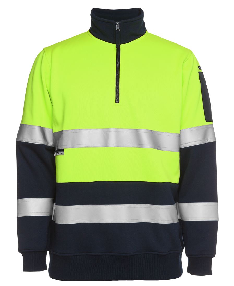 6HZFS JB's Biomotion (D+N) 1/2 Zip Fleecy Sweat - Lime/Navy