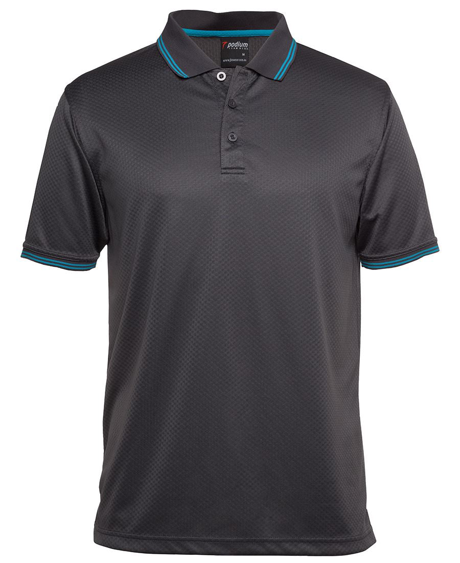 7JCP Podium Jacquard Contrast Polo