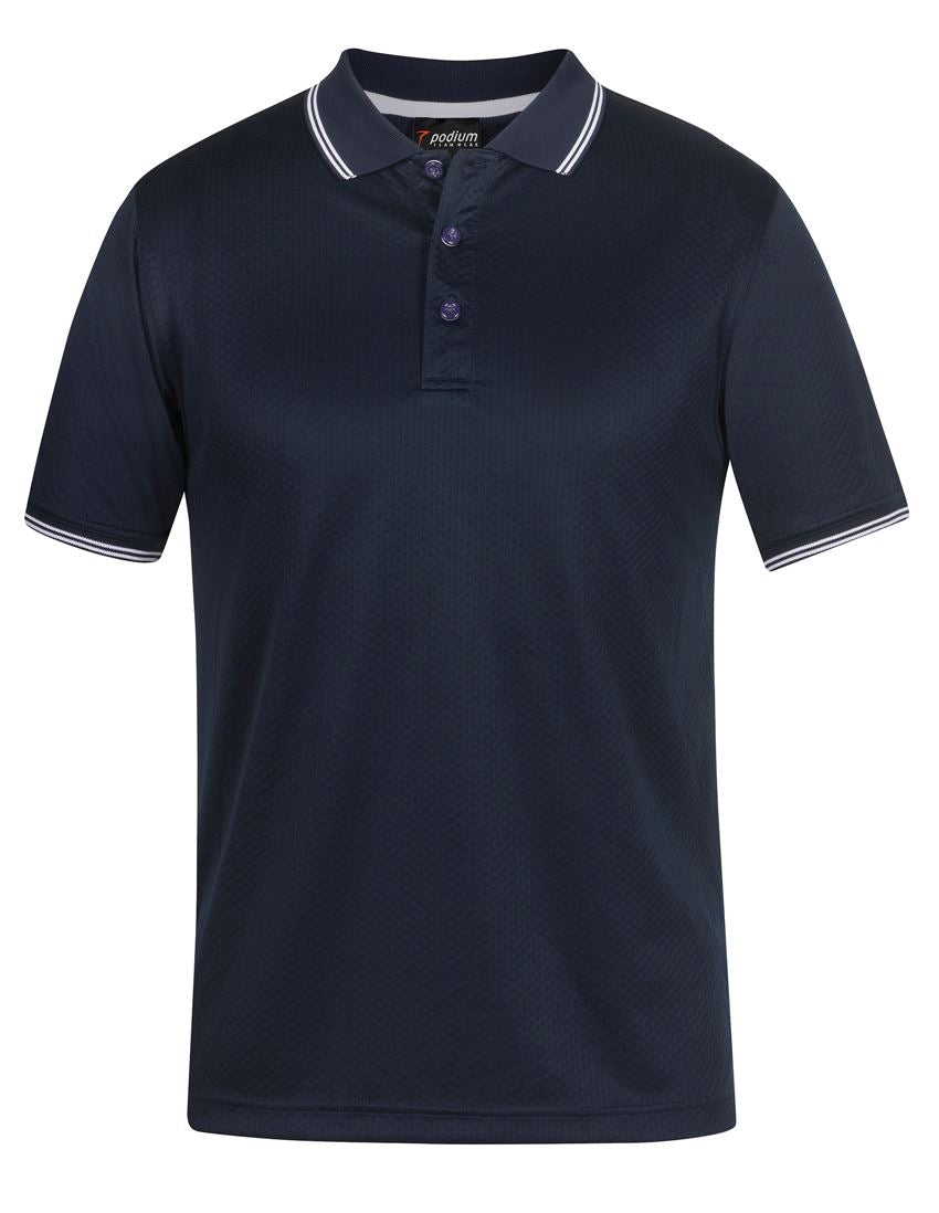 7JCP Podium Jacquard Contrast Polo