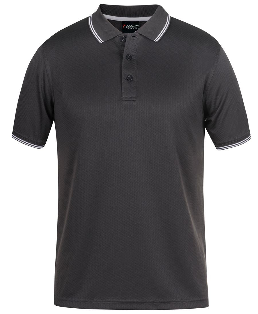 7JCP Podium Jacquard Contrast Polo