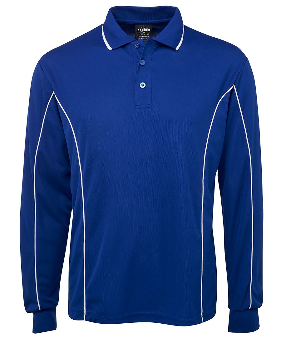 7PIPL Podium L/S Piping Polo