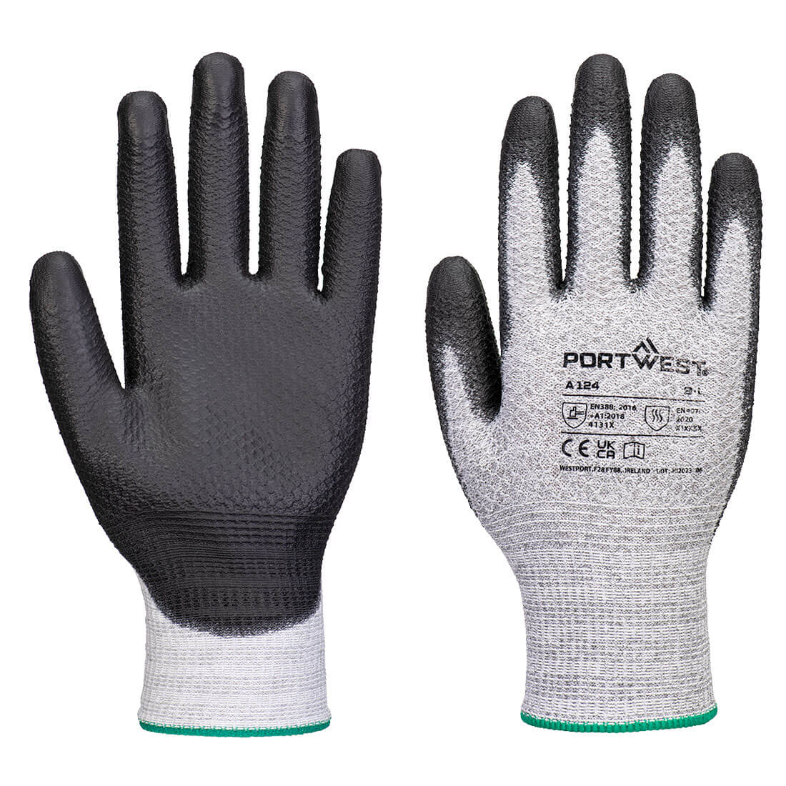 A124 - Grip 13 PU Diamond Knit Glove (Pk12) in Grey/Black