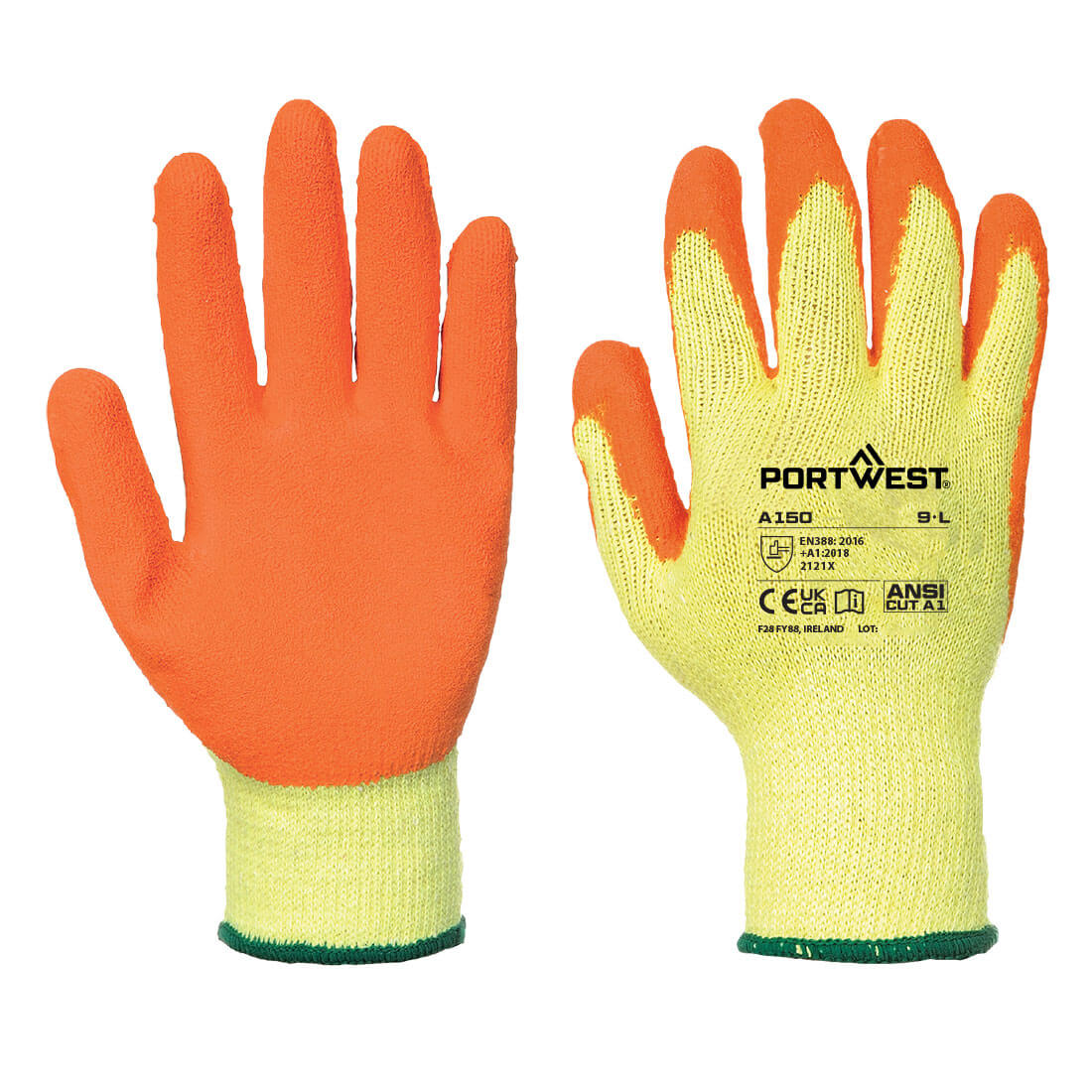 A150 - Classic Grip Glove - Latex in Orange
