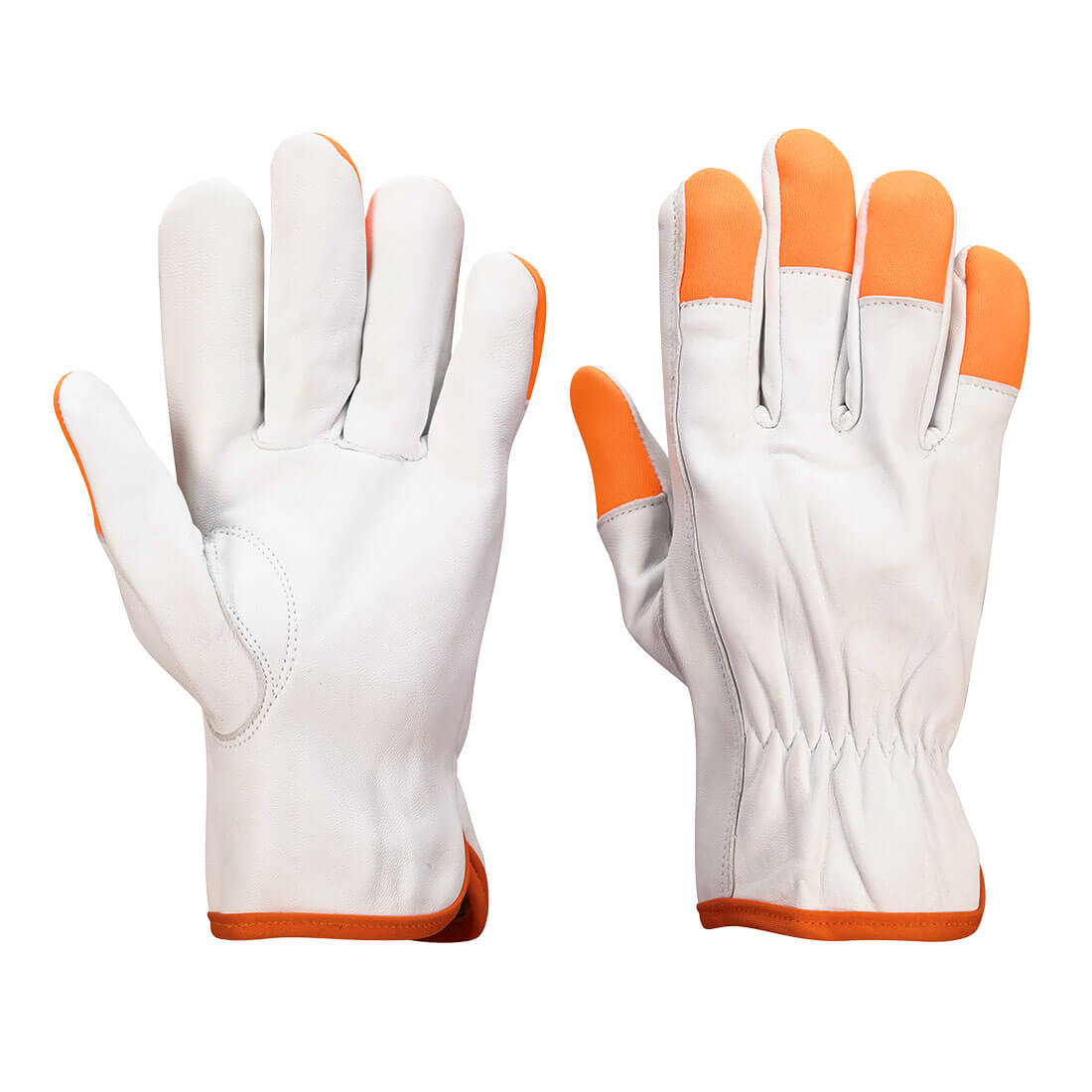 A261 - Orange Tip Driver Gloves (PK12) in White