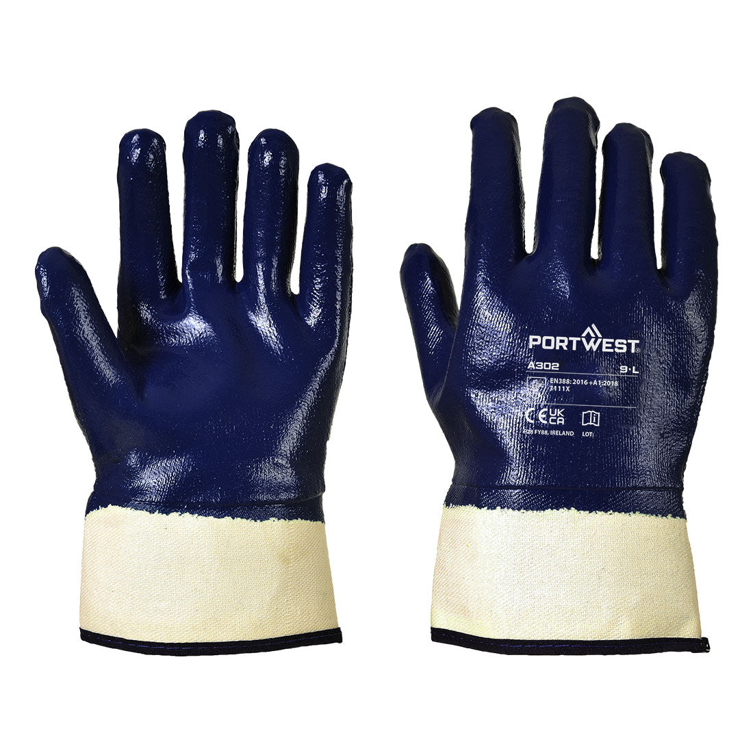 A302 - Fully Dipped Nitrile Safety Cuff in Navy