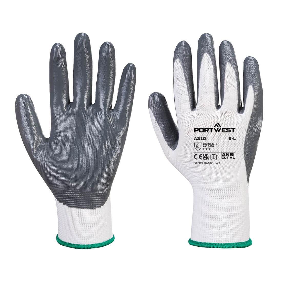 A310 - Flexo Grip Nitrile Glove in Grey/White