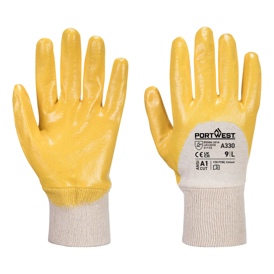 A330 - Nitrile Light Knitwrist in Yellow