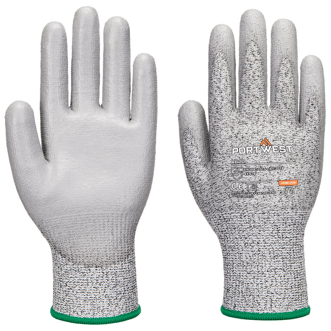 A620 - LR CUT PU Palm Glove in Grey