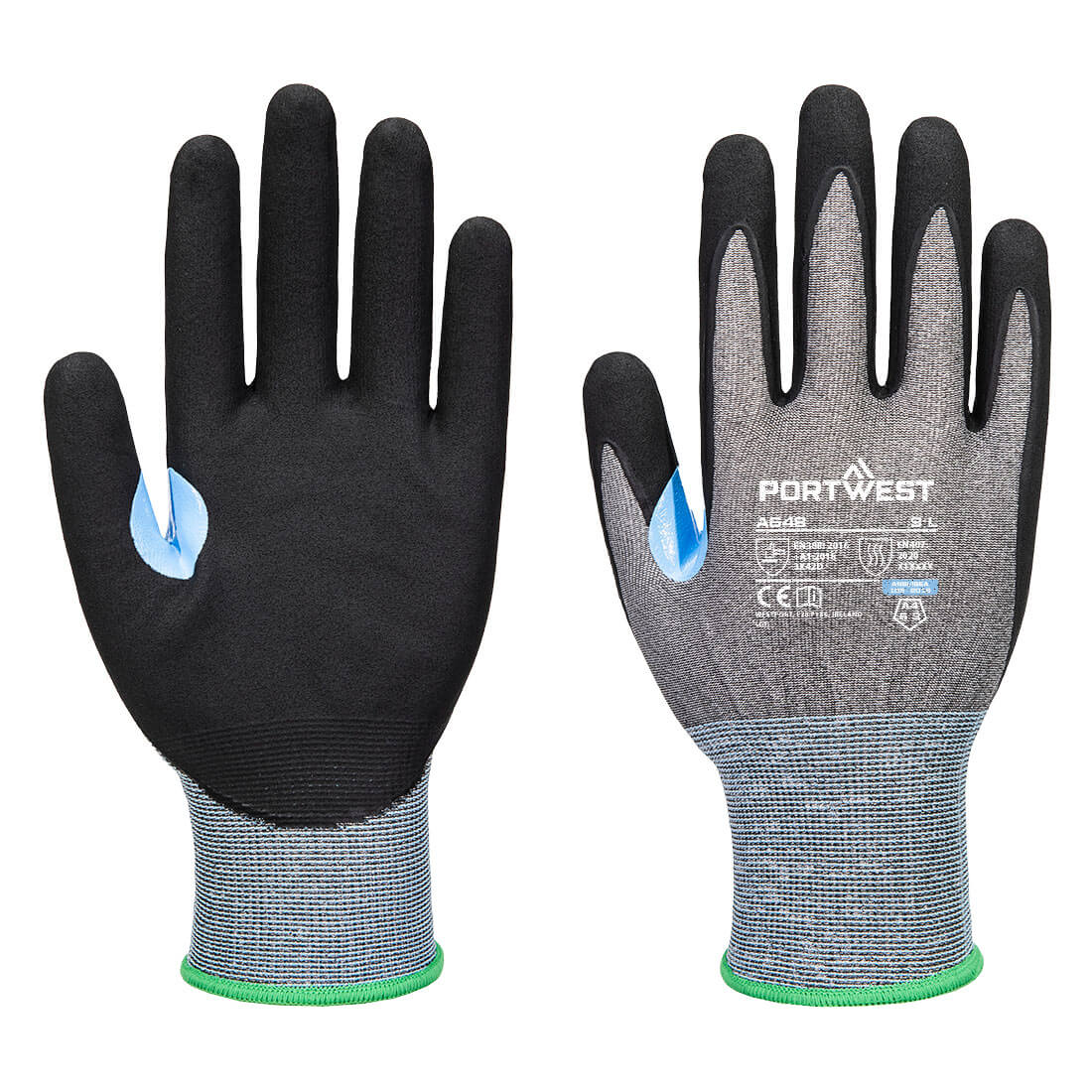 A648 - CS Cut D21 Nitrile Glove in Grey/Black