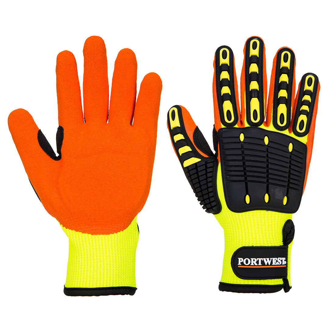 A721 - Impact 15 Nitrile Reinforced Palm Glove in Yellow/Orange