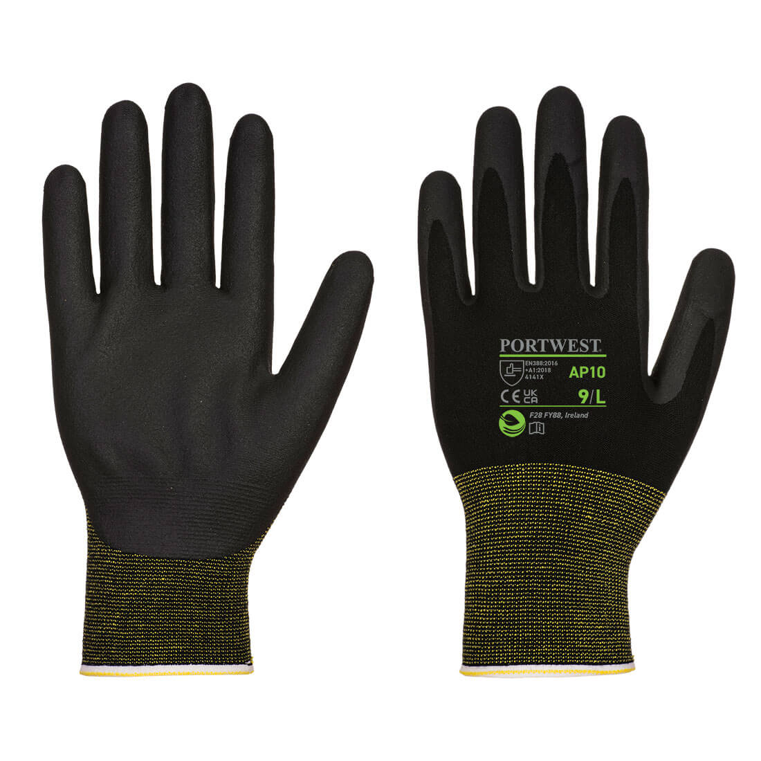 AP10 - Grip 15 Foam Nitrile Bamboo Glove (Pk12) in Black