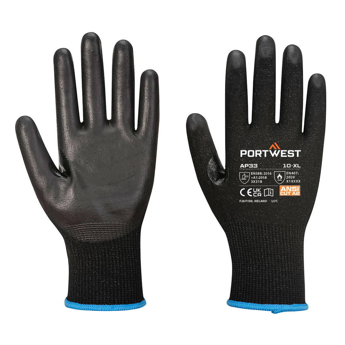 AP33 - LR15 PU Touchscreen Glove (Pk12) in Black