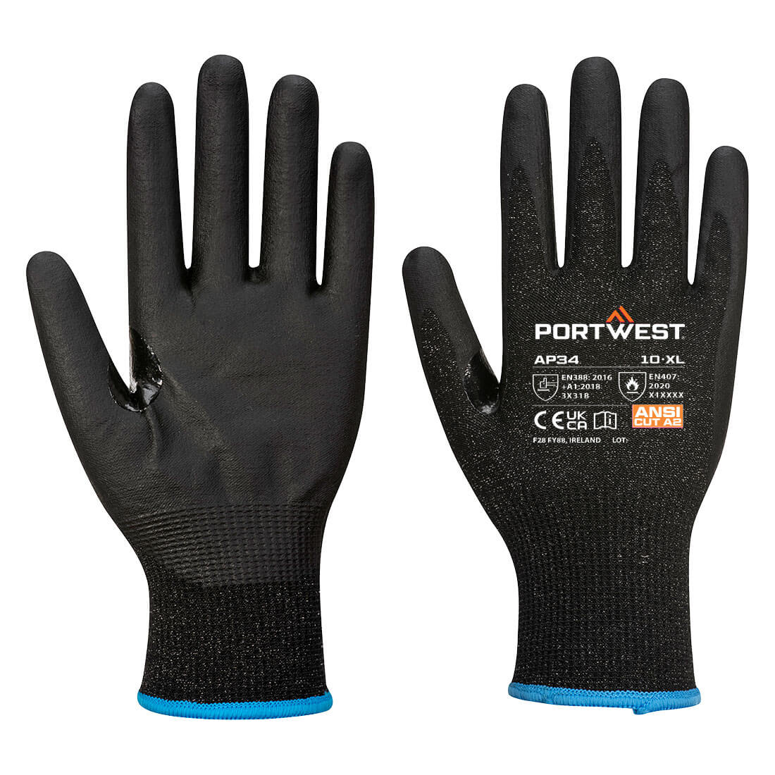 AP34 - LR15 Nitrile Foam Touchscreen Glove (Pk12) in Black