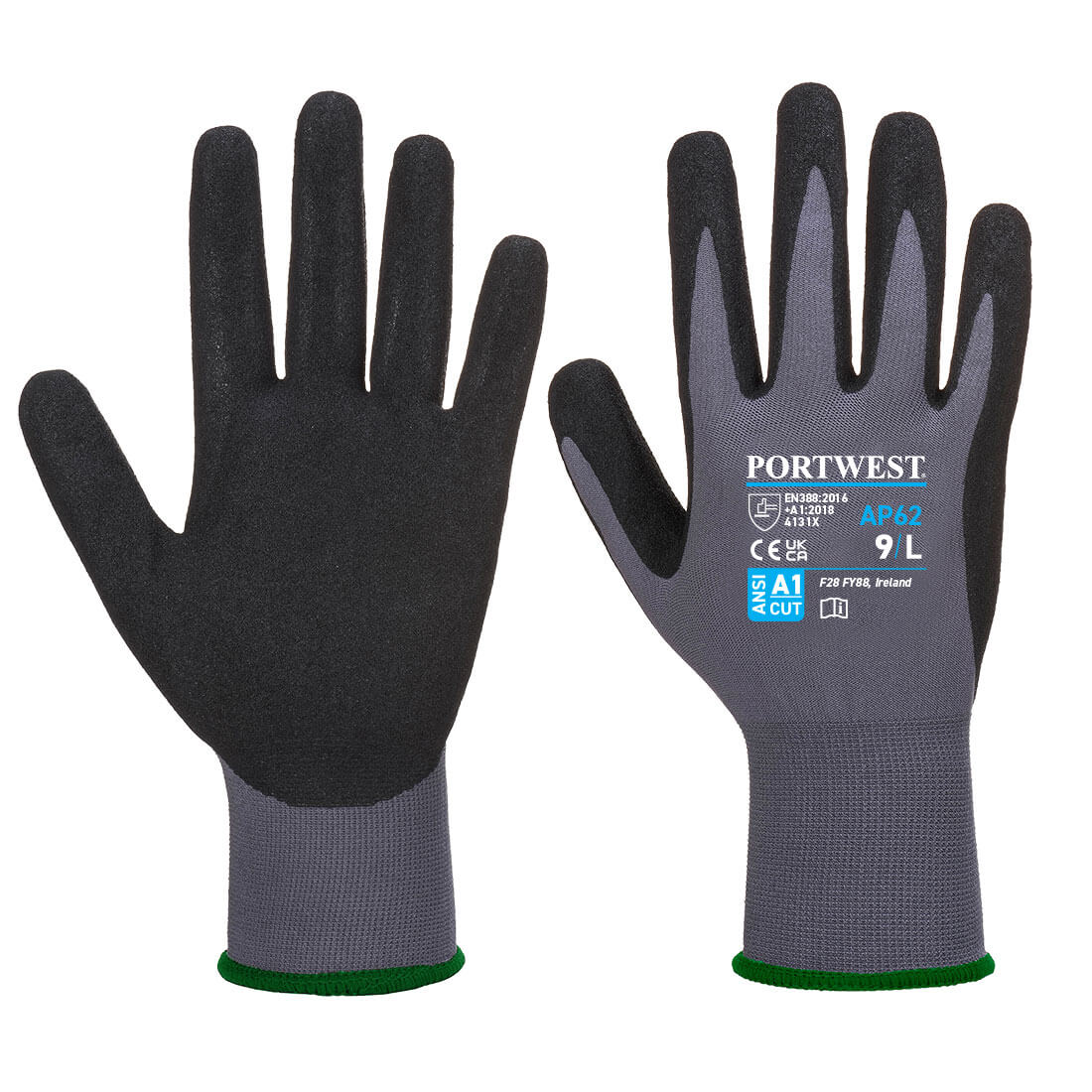 AP62 - Dermiflex Aqua Glove in Grey/Black