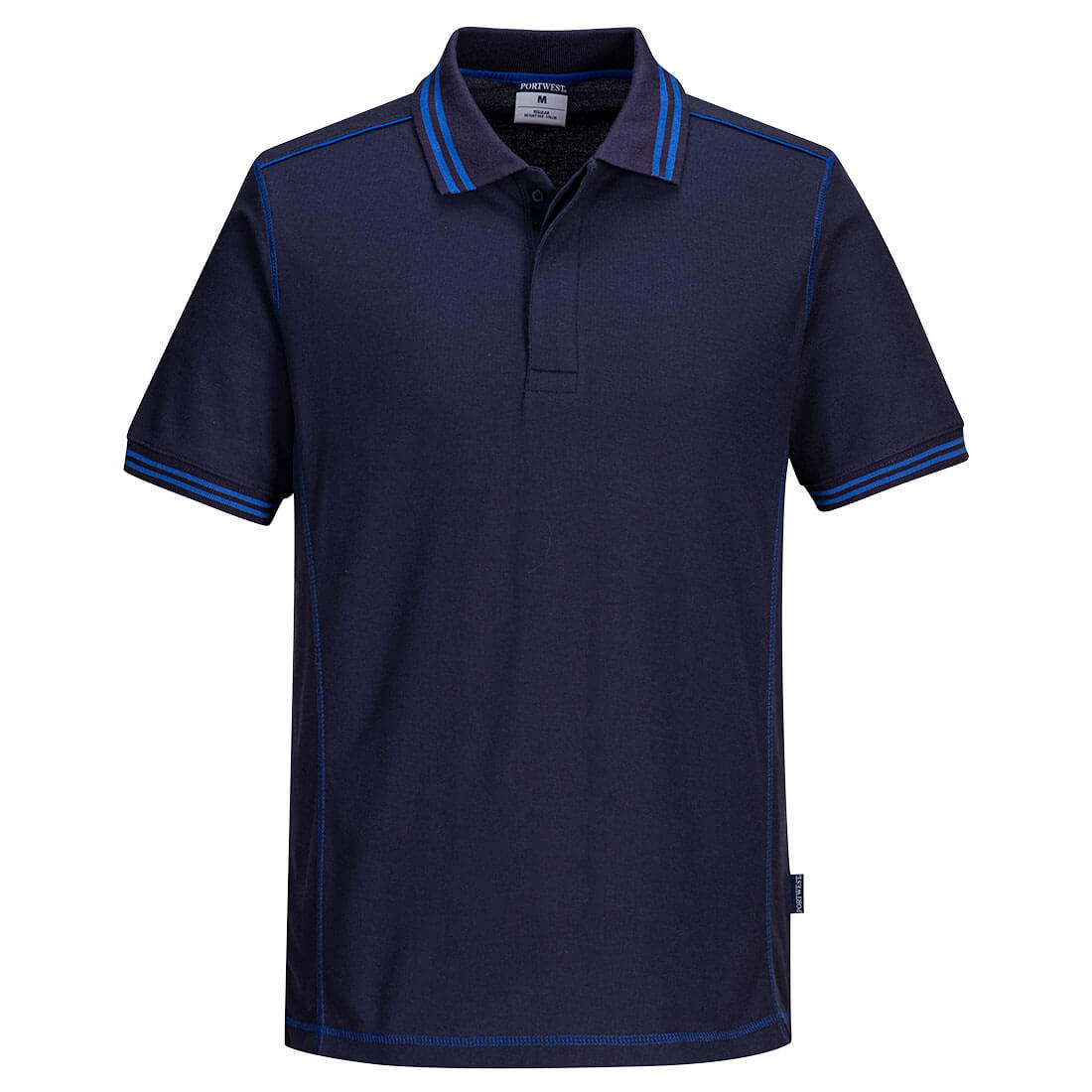 B218 - Two Tone Polo Shirt S/S in Navy/Royal