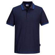 B218 - Two Tone Polo Shirt S/S in Navy/Royal