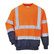 B306 - Hi-Vis Contrast Sweatshirt in Orange/Navy
