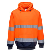 B316 - Hi-Vis Contrast Hoodie in Orange/Navy