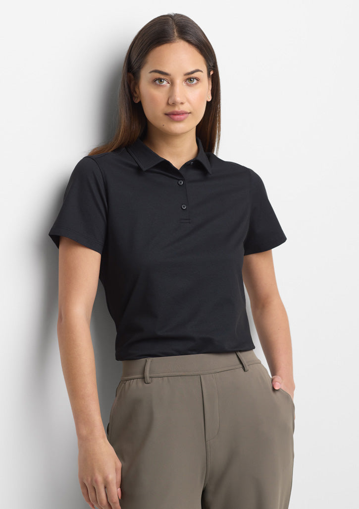 BP2616LS Womens Venture Short Sleeve Polo - Black