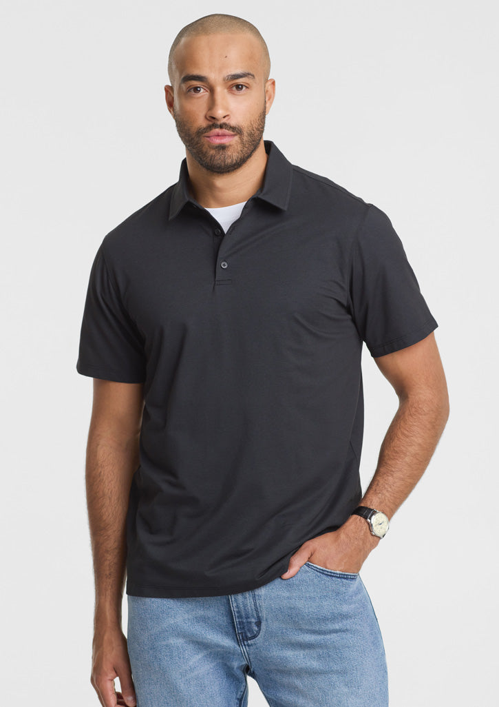 BP2616MS Mens Venture Short Sleeve Polo - Black