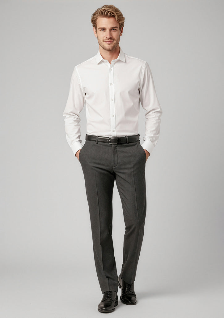 BS29210 Mens Classic Flat Pant - Charcoal Marle