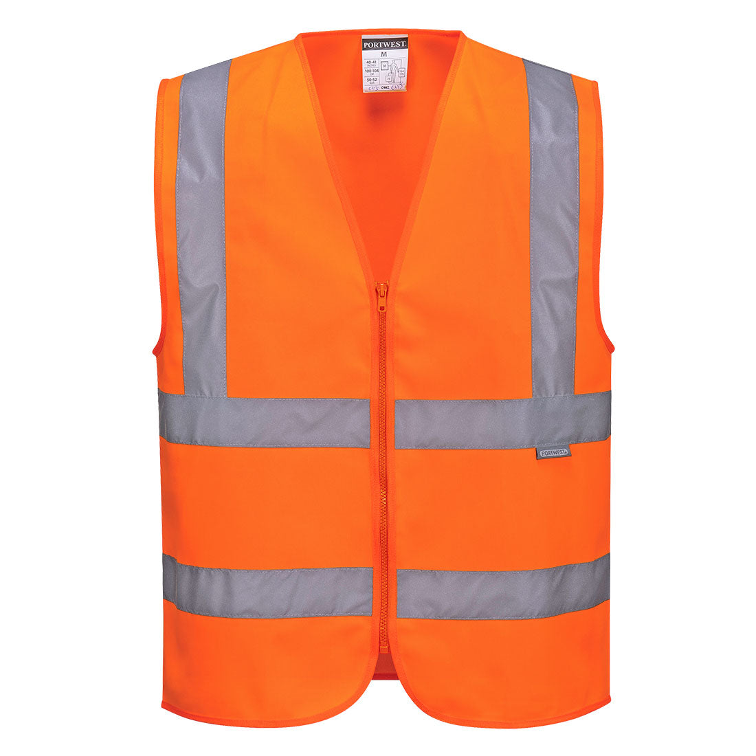 C375 - Hi-Vis Zipped Band and Brace Vest in Orange