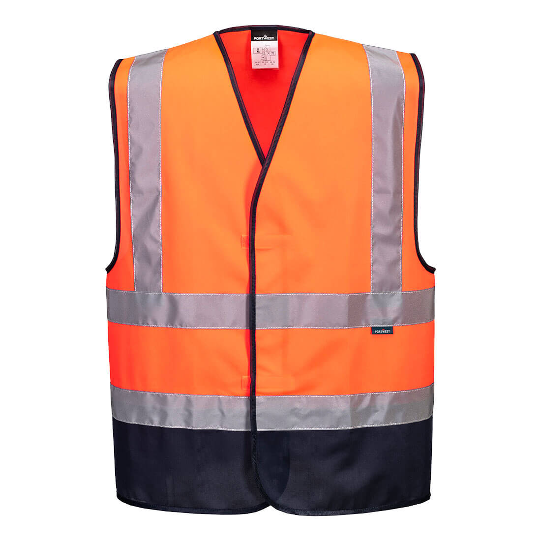 C479 - Hi-Vis Class D/N Contrast Vest in Orange/Navy