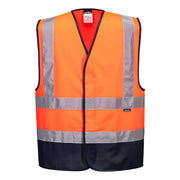 C479 - Hi-Vis Class D/N Contrast Vest in Orange/Navy