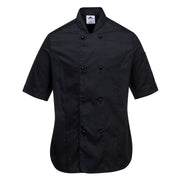 C737 - Rachel Ladies Chefs Jacket S/S in Black