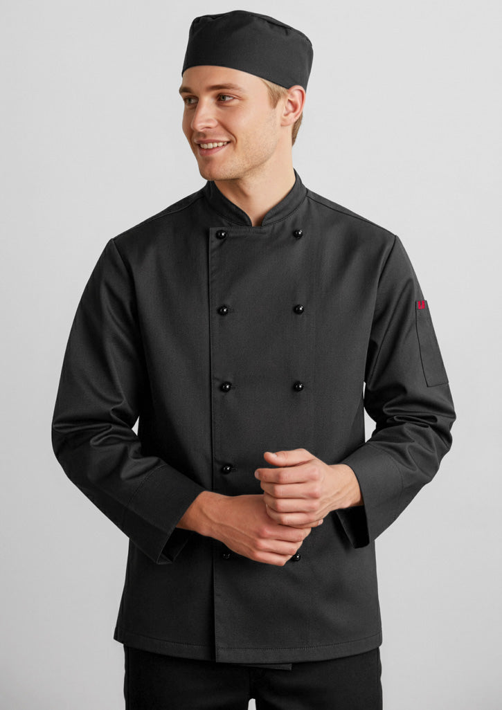 CH230ML Mens Al Dente Long Sleeve Chef Jacket - Black